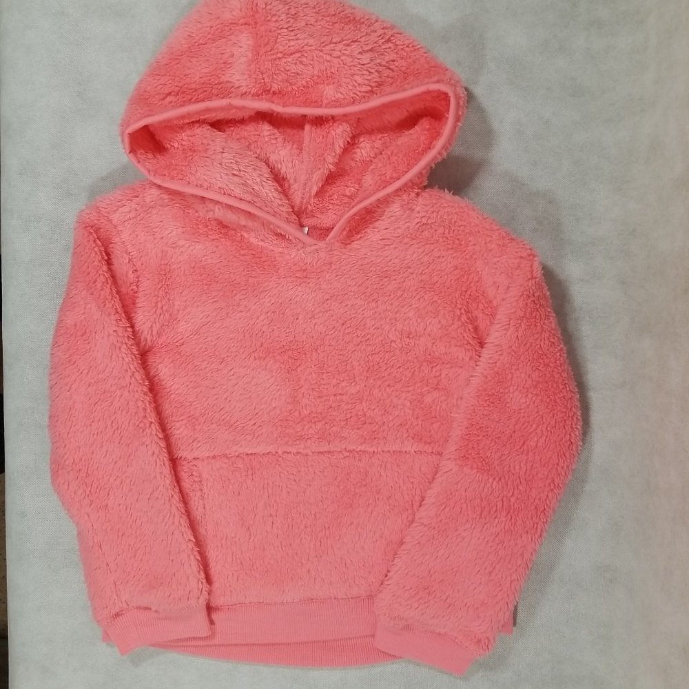Jumping Beans Girls Size 5 Pink Sherpa Hoodie Pullover‎ Sweatshirt Jacket NWT
